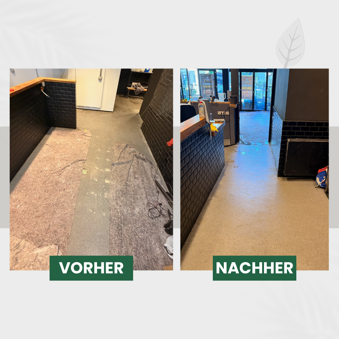 Vorher-Nachher-Vergleich einer Bodenreinigung